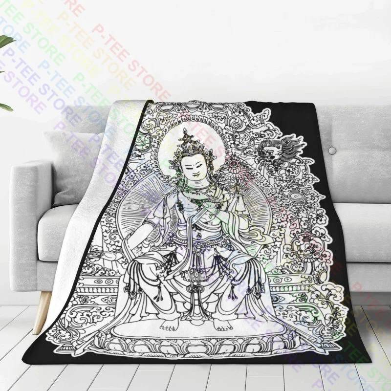 Buddha Buddhist Kung Fu Shaolin Monk Deity Blanket Warm Sofa Bed Nap Blanket Faux Fur Mink Family Expenses