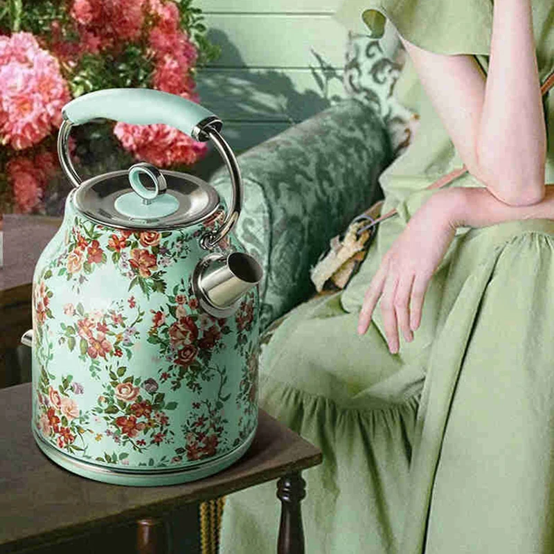 غلاية كهربائية منزلية محمولة ، فولاذ مقاوم للصدأ ، سعة عالية ، انقطاع التيار الكهربائي التلقائي ، فرنسي قديم