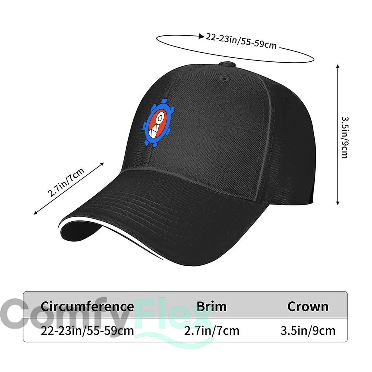 Blue Gear Red Circle Abstract Bird Emblem Sandwich Baseball Cap Outdoor Workouts Sun Hat
