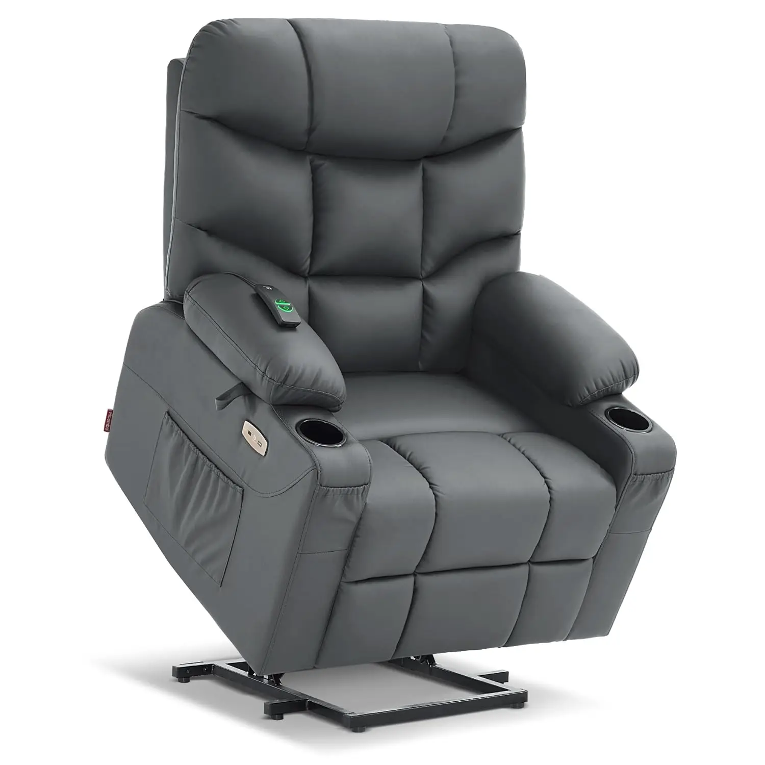 Power Lift Recliner, Leather Elderly Chair with Stand Assist, 140° Recline, 4.7