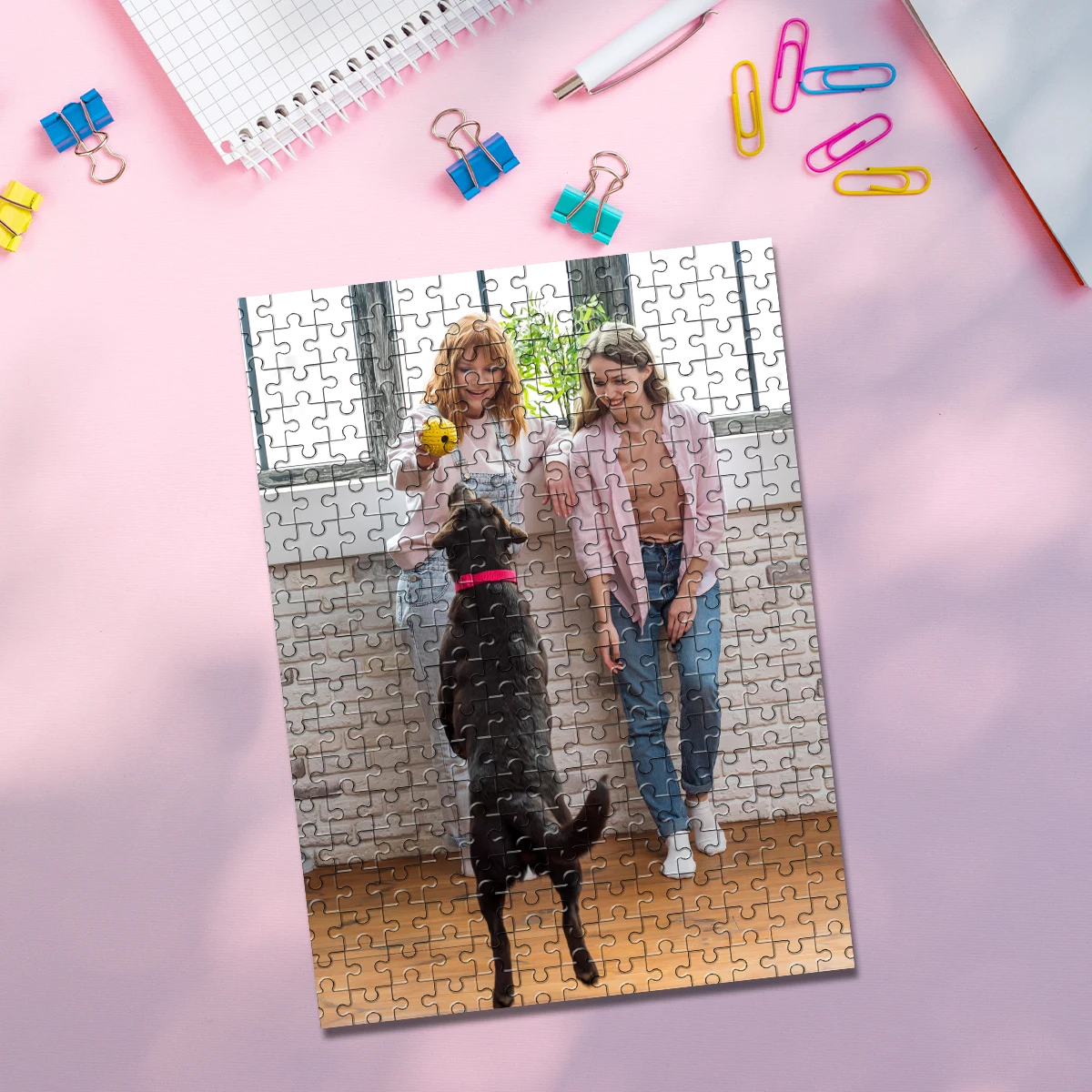 จิ๊กซอว์รูปภาพสัตว์เลี้ยง/ครอบครัว แบบกำหนดเองได้ 35/150/300/500/1000 ชิ้น ของขวัญส่วนตัว