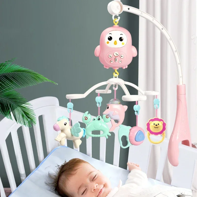 

Baby Crib Mobile with Remote Control Music Box Night Light Rotate Newborn Sleeping Bed Toys 0-12 Months Infant Rattle Baby Toys