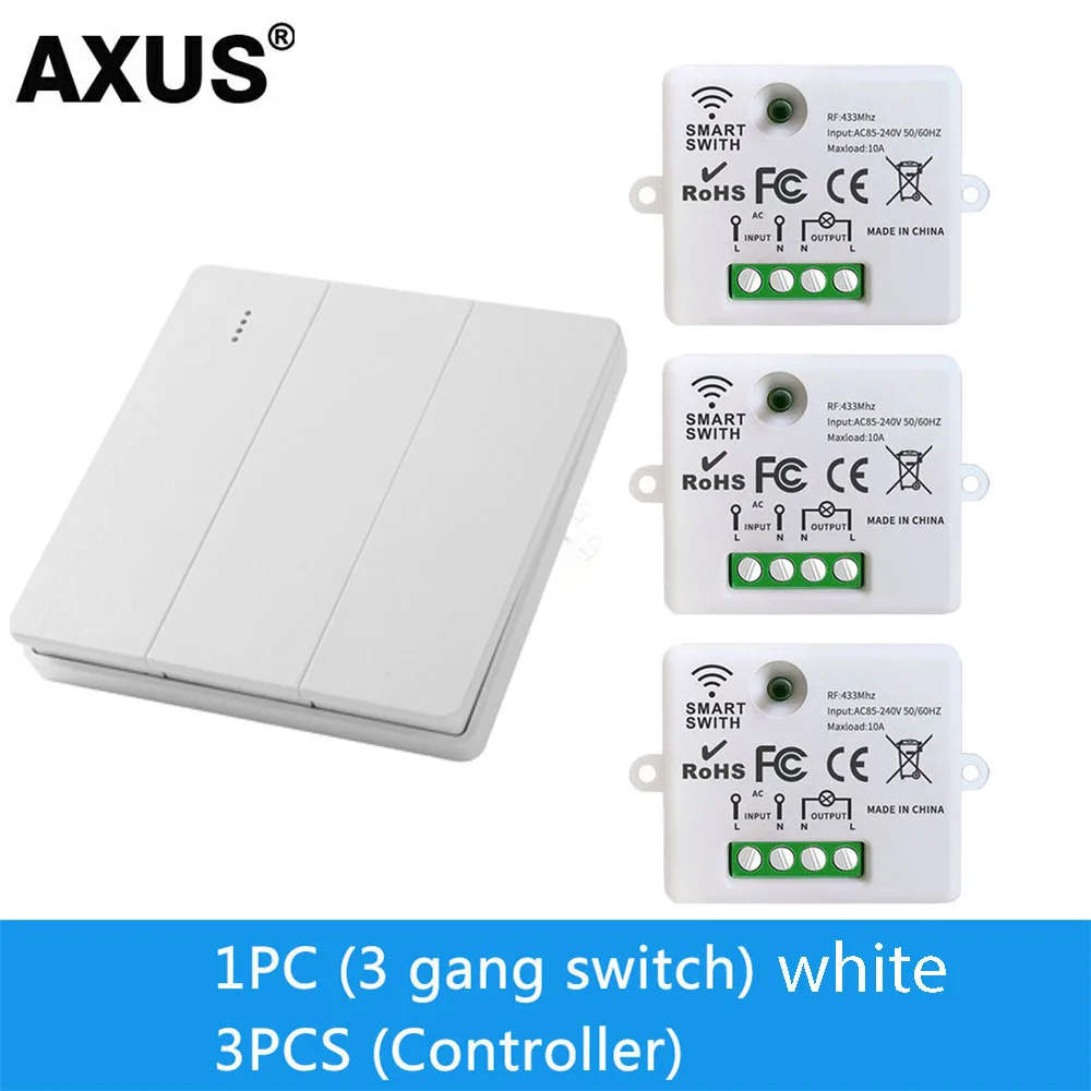 1 2 3 Kanaals Knop 86 Type Wandpaneel RF 433 Mhz Afstandsbediening voor RF433 Smart Switch RF433 voor thuis Led Licht Lamp Fan