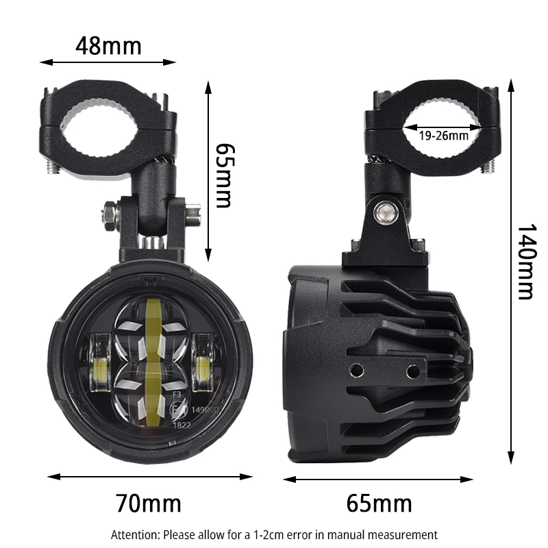 100W Dual Color Farol Moto Fog Lamp Motorcycle Fog Lights Motorcycle LED Light Headlight Led Auxiliary Driving Lamp Spotlight