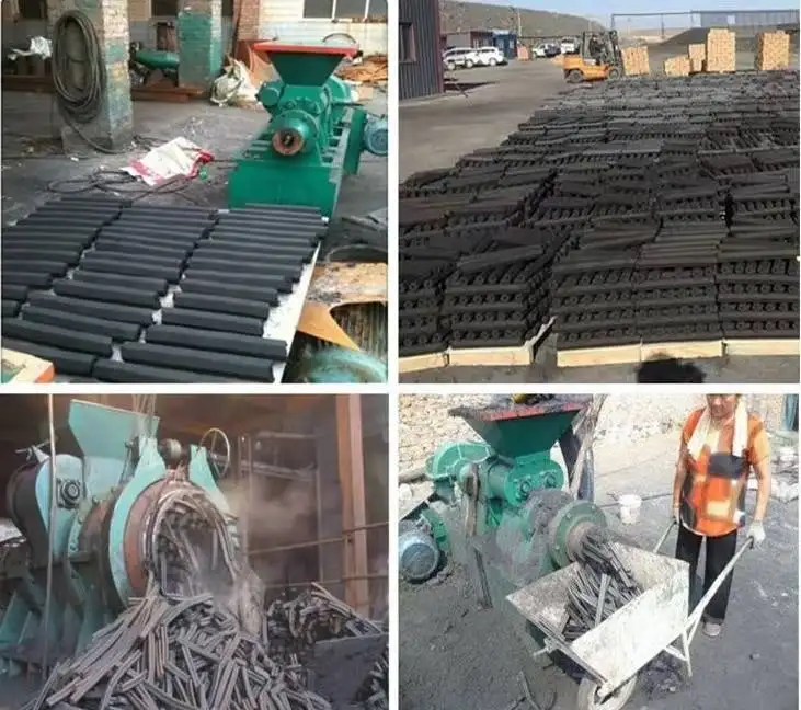 Energy-Saving Coconut Shell Charcoal Briquette Machine, Complete Wood Charcoal Production Line with Carbonization Stoves
