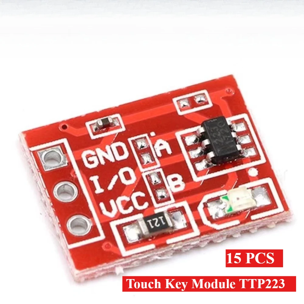 15pcs TTP223 Capacitive Touch Sensor Module Latching Momentary Self-Locking Single Channel Button Switch for Arduino