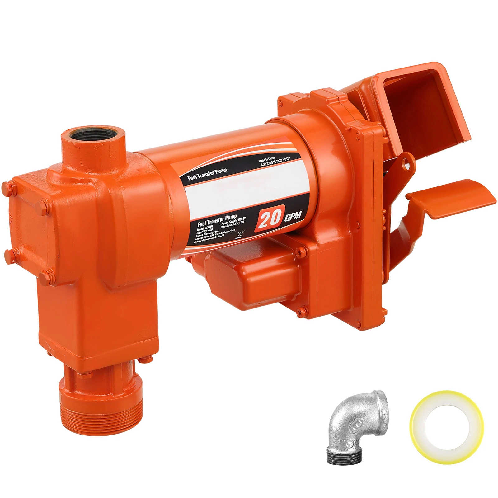 SucceBuy Fuel Transfer Pump 12V DC 16 GPM/20 GPM 1/4 HP High Flow Fuel Extractor Pump with Fuel Collection Box for Fuel Blends
