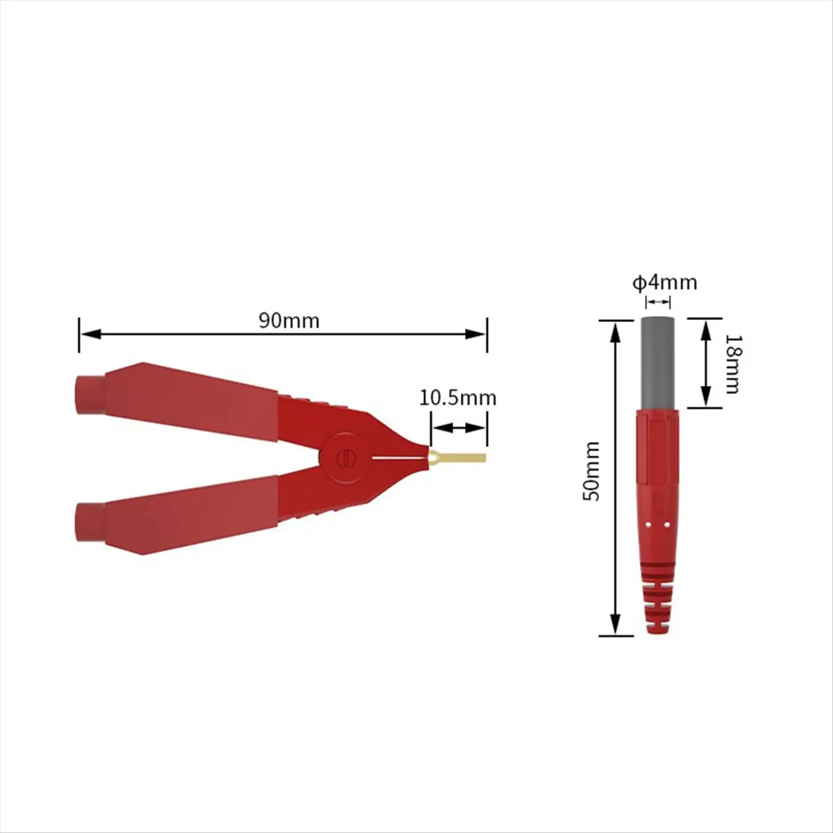 T35C Kelvin Test Lead Bottom Resistance 4-Wire 4mm Lantern Plug Clip Orichalum Plating Kelvin Probes J.70075
