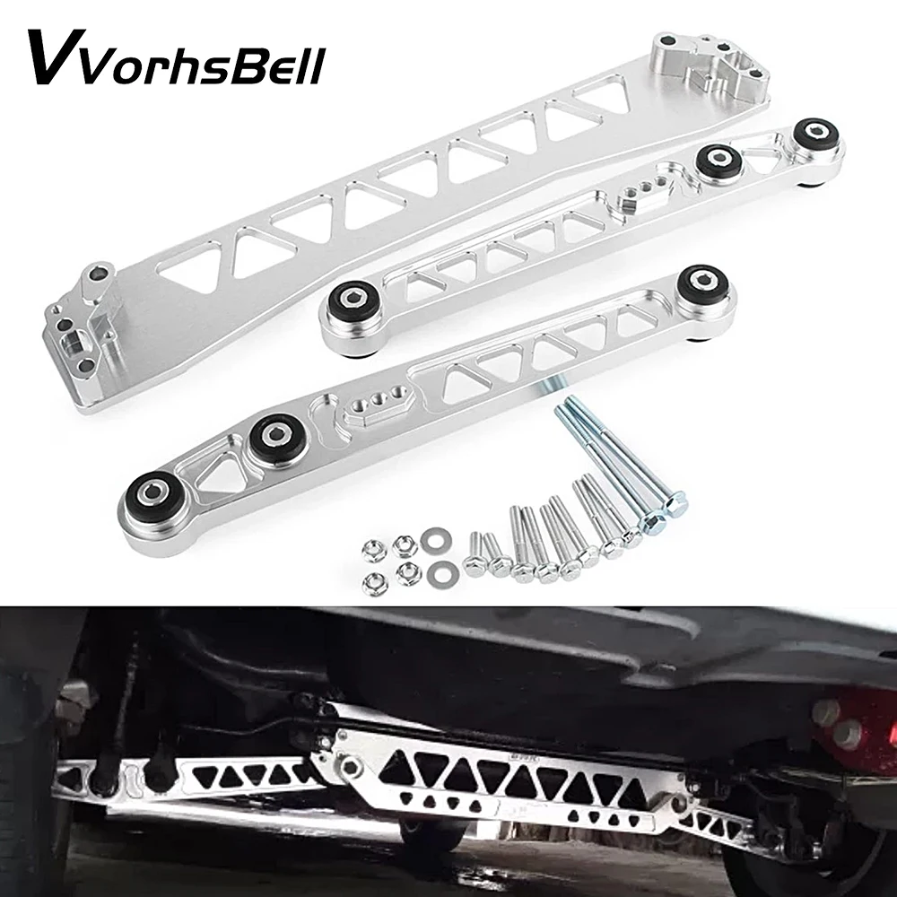 Billet Aluminium REARSUBFRAME BRACE+TIE BAR+Rear Lower ControlArm For Honda Civic EG 92-95 Silver/Gold/Red