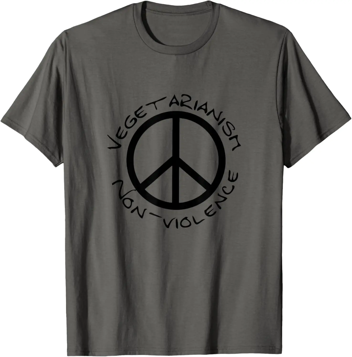 Vegetarianism Non-violence Peace Sign Graphic Cotton T-Shirt For Men Casual Streetwear