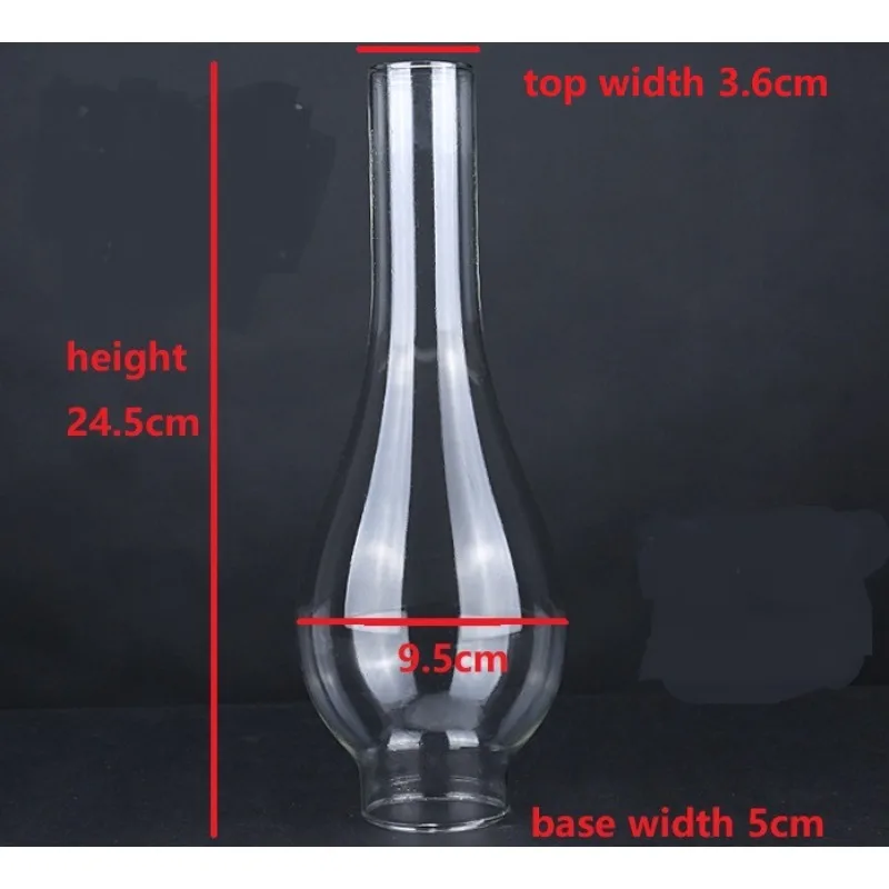 Lamp shade 3.7 Inch by 0.96Inch Clear Glass Lamp Chimney for Vintage and Restoration of Antique lamps and oil-Lamps