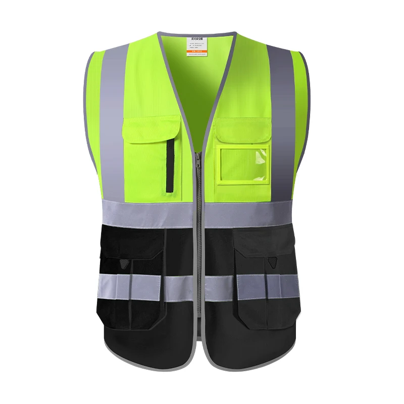 SFVest Logo Customized Reflective Safety Vest Work Clothing Reflective Vest Multi Pockets Workwear Safety Waistcoat Men Women