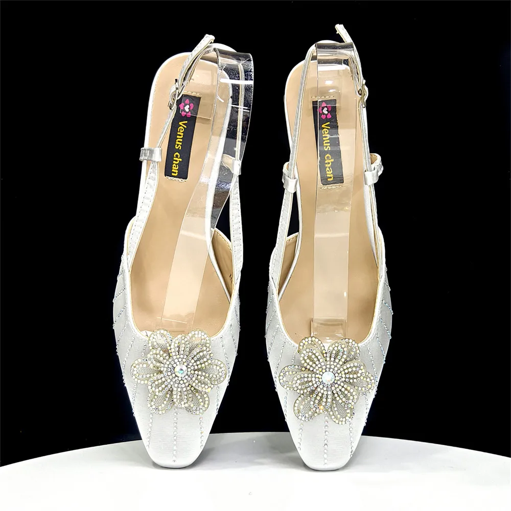 حار بيع ناضجة كلاسيكية Stlye منصة تصميم عالية الكعب حفل زفاف النساء الأحذية وحقيبة مجموعة باللون الفضي #2