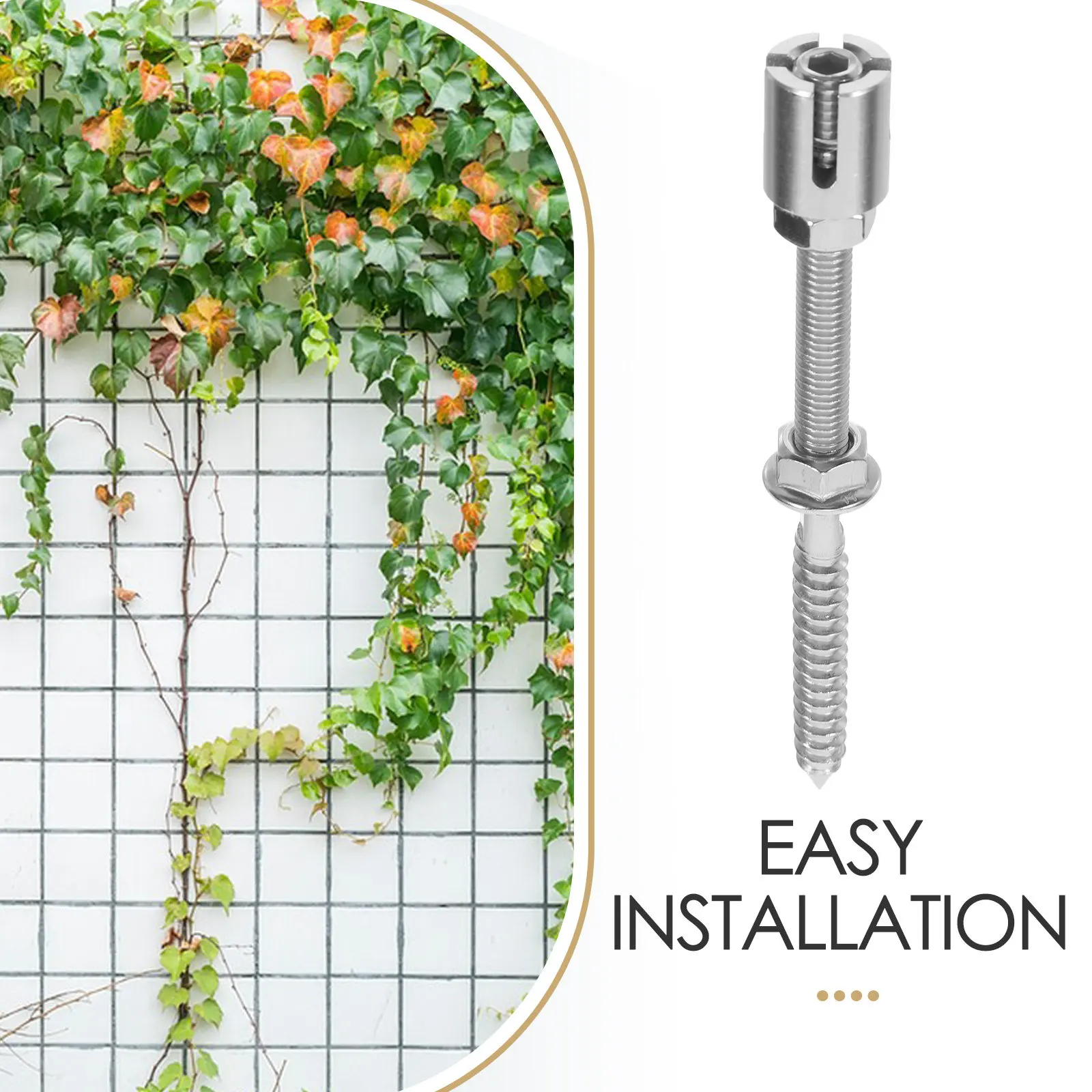 Trellis Screw Stainless Steel Wire Rope Clamp for Climbing Plants Outdoor Vine Anchor Fixing 3Mm Wire Ropes Garden Trellis Screw - view 4
