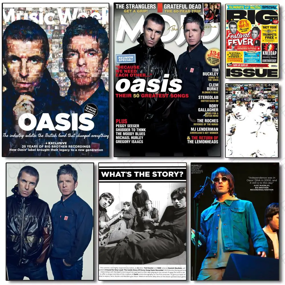 Manchester O-Oasis-MT Band Popular Poster Self-adhesive Painting with prints Home bedroom living room decoration gift