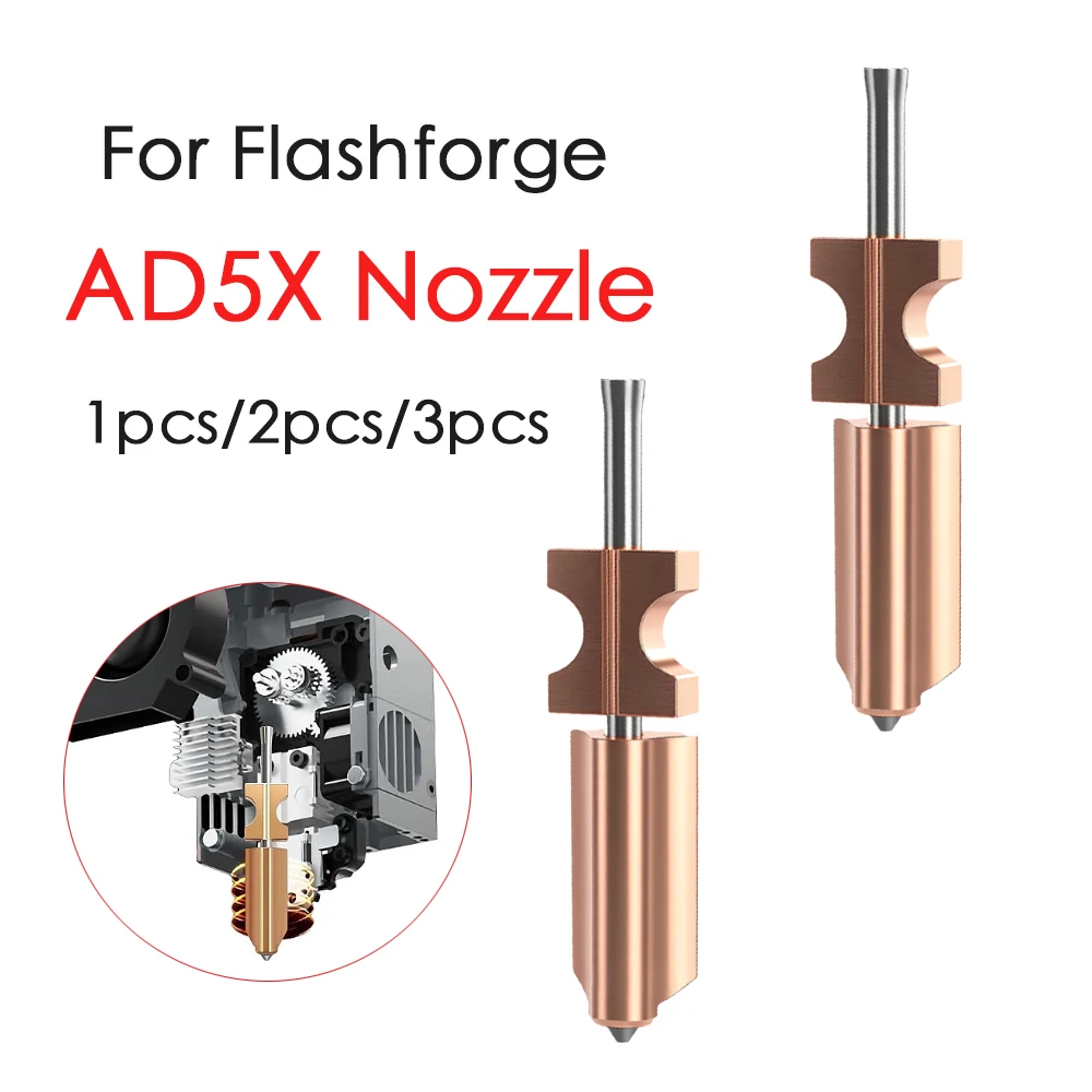 

Новинка для FlashForge Ad5x, закаленная насадка 0,25 0,4 0,6 0,8, адаптер Ad5x Flashforge, экструдер Ad5x Hotend, аксессуары для 3d-принтеров