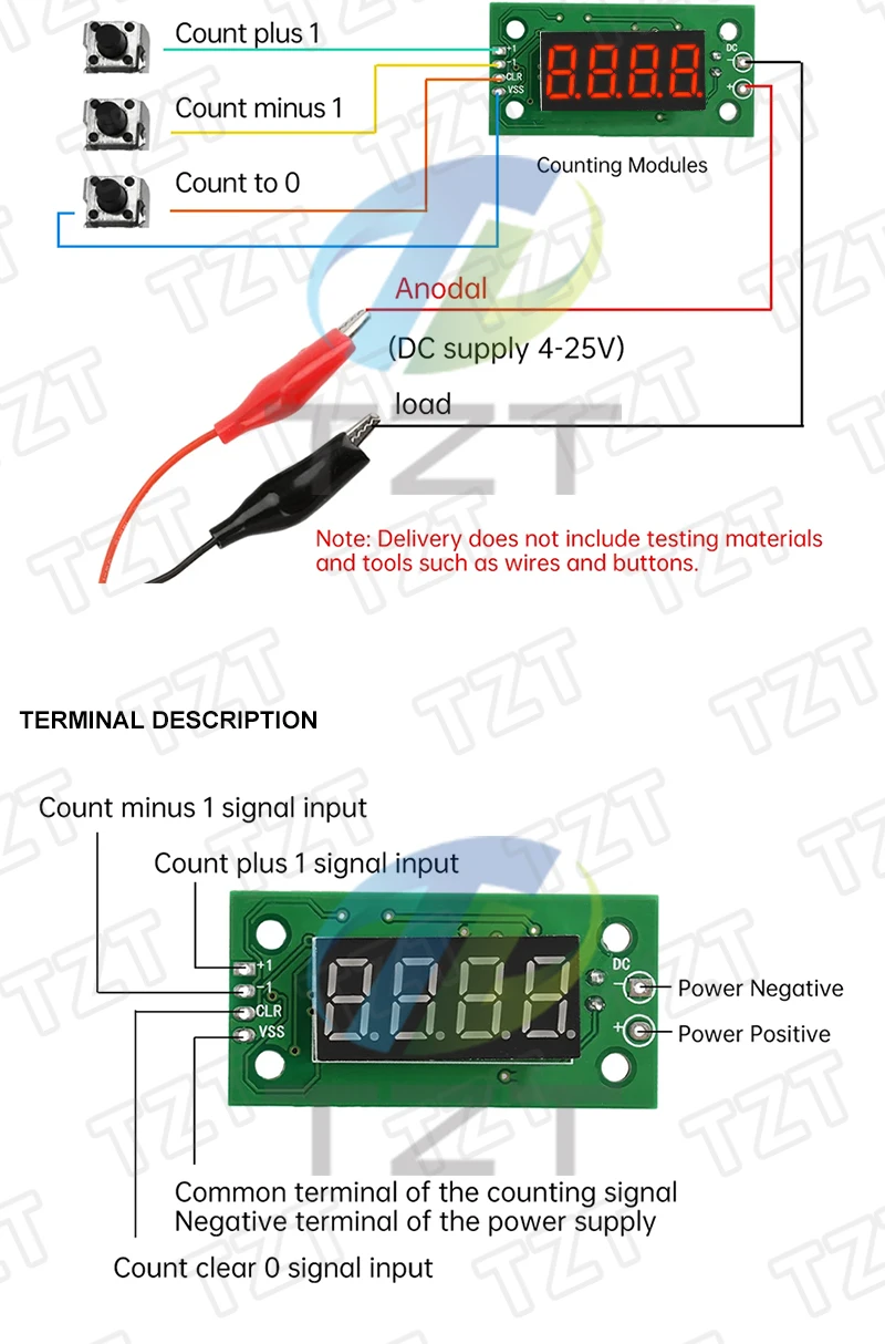 0-9999 DC 4-25V Elektronisches Digitalzählermodul LED Niedrigpegel-Schaltzählermodul mit Stromausfall-Speicherfunktion – Detail 2