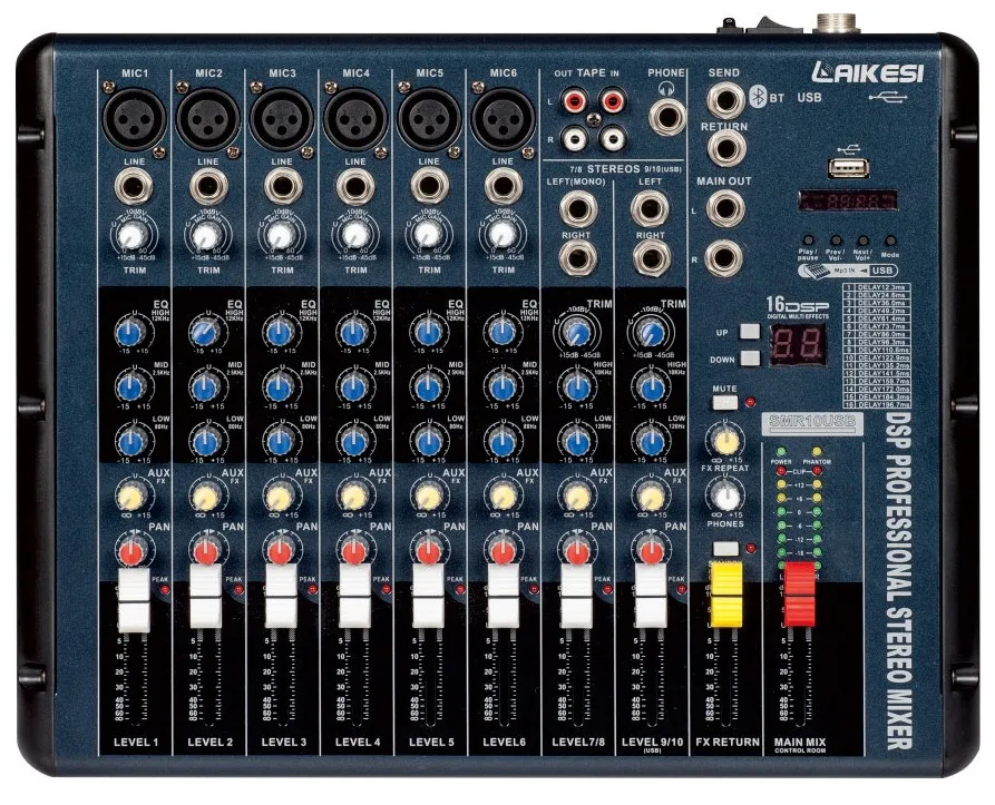 

SMR10 10 channels audio mixer digital mixing console