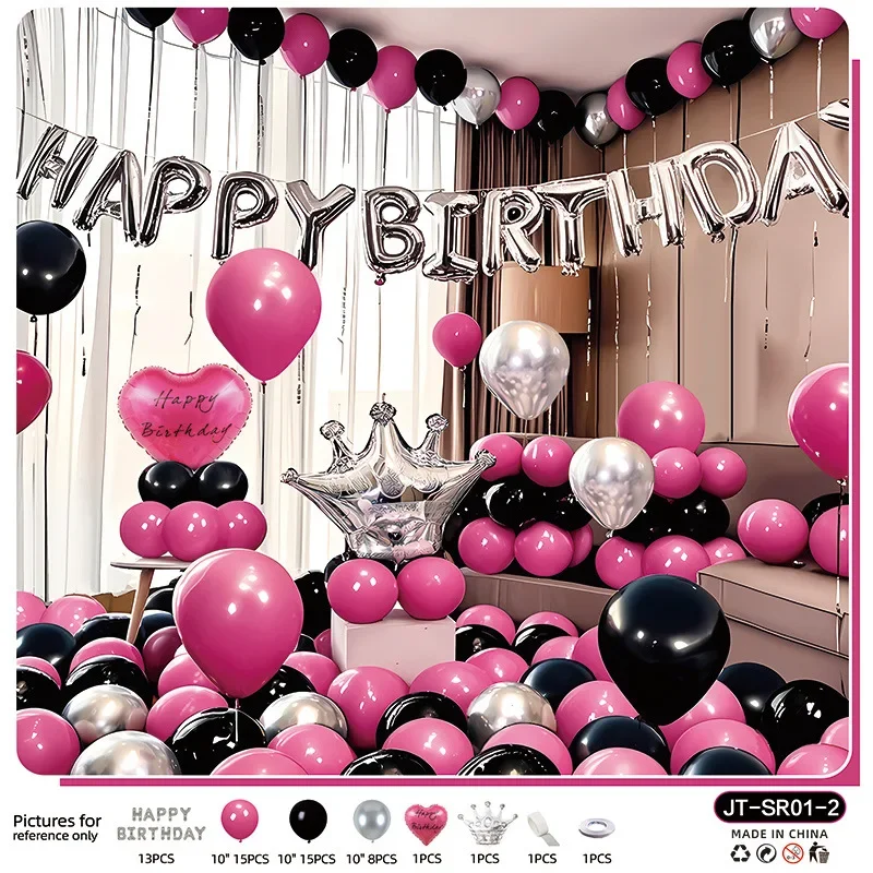 

18th Birthday Balloon Decor Set - Elegant Backdrop Garland Kit for Party, Premium Wall Decorations & Photo Props