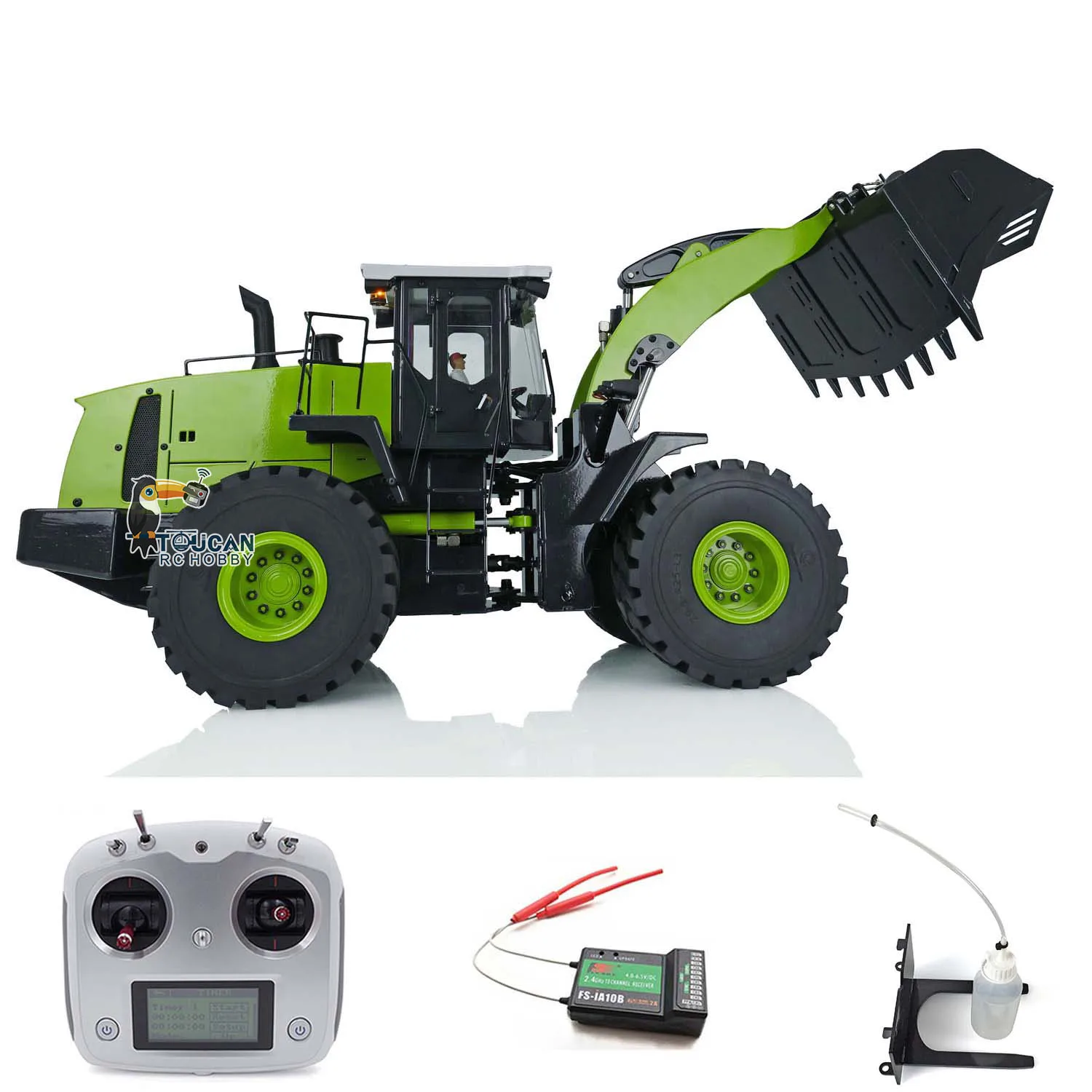 XDRC WA470 RC Hydraulic Loader 1/14 Remote Control Metal Truck Light Sound Assembled Painted Construction Car TH21428