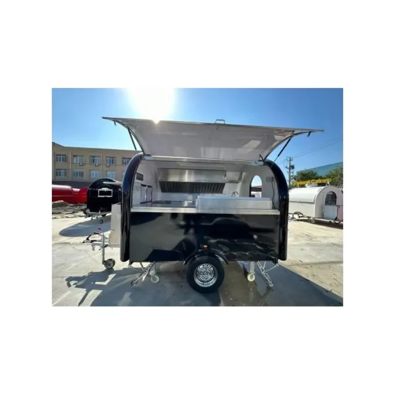Mobile Food Trailer with Adjustable Shelves Flexible Storage Food Truck for Different Equipment