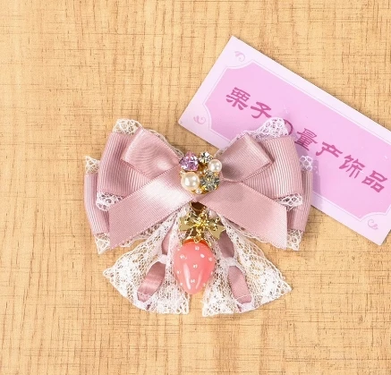 

Новые милые заколки в японском стиле, модные заколки для волос, головные уборы в стиле Лолиты, заколки для волос принцессы с бантом ручной работы в стиле Лолиты для девочек