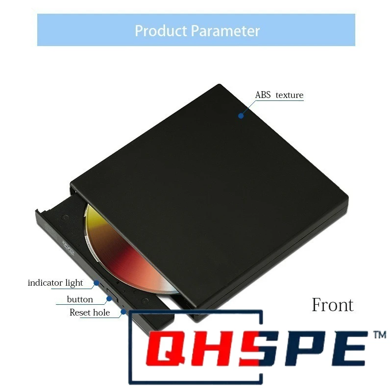 ภายนอก USB 2.0 CD/DVD RW Burner - Plug & Play ไดรฟ์ DVD-ROM แบบพกพาสําหรับแล็ปท็อปพีซีอ่าน/เขียนแผ่นไม่มีไดรเวอร์
