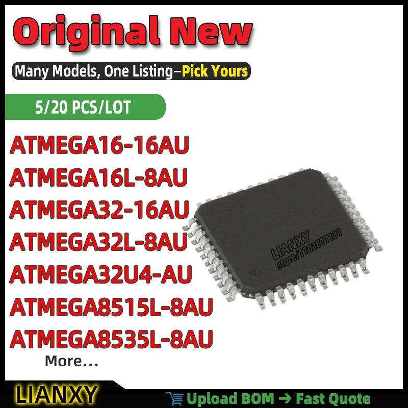 ATMEGA32L-8AU ATMEGA16L-8AU ATMEGA32-16AU ATMEGA16-16AU ATMEGA8535L-8AU ATMEGA32U4-AU ATMEGA8515L-8AU ATMEGA162V-8AU TQFP-44