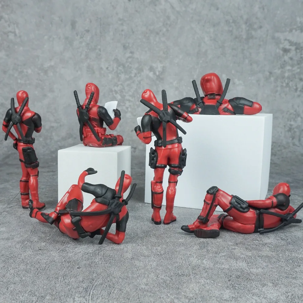 Anime Deadpool Actionfigur Sitzende Liegende Haltung Modell Anime X-Men Mini-Puppe Dekoration Sammlerstück Figur Geburtstagsgeschenke