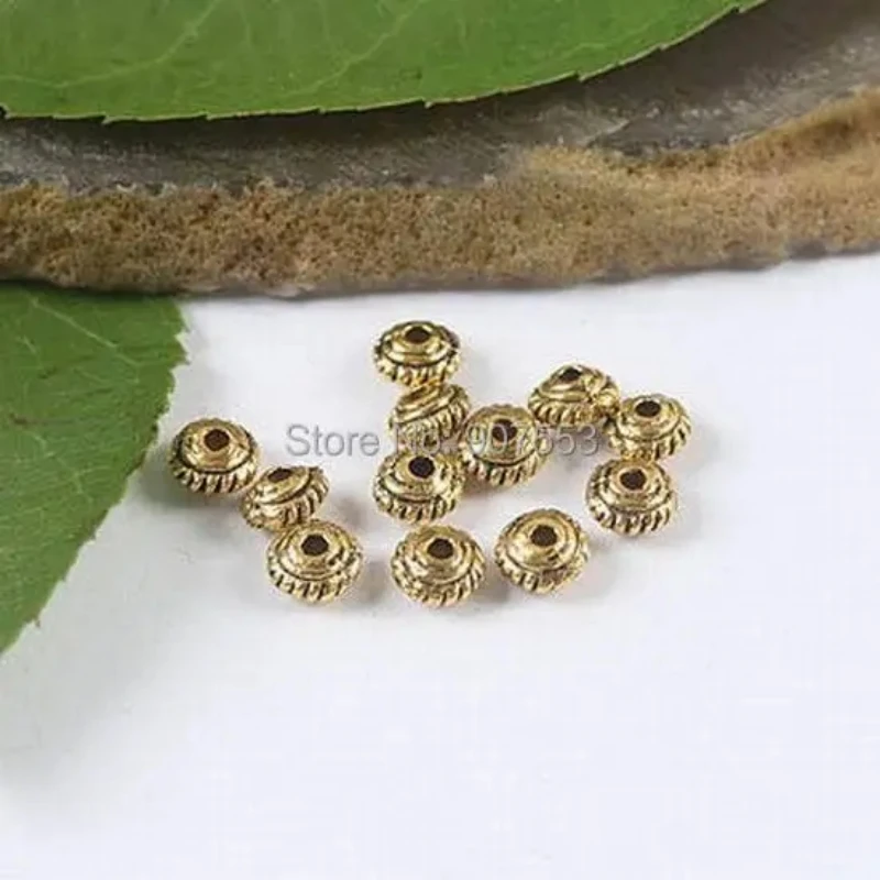 

100pcs 5*3MM Antique Metal Dark Gold Color OvalBeads Loose Spacer Beads for Jewelry Making DIY Charms Bracelet H1961