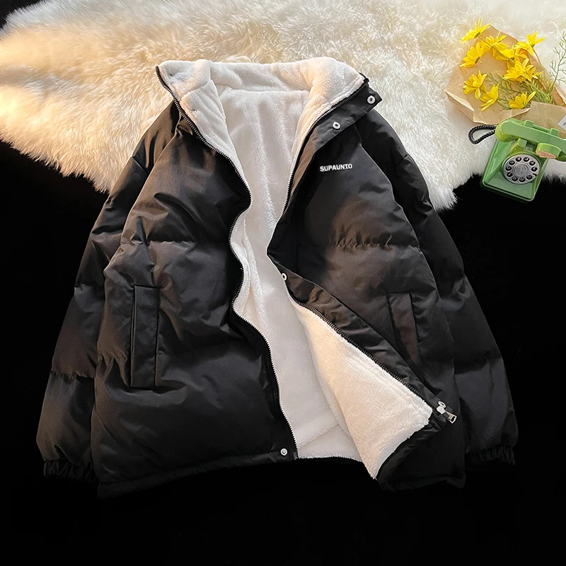 Korte stijl parka's heren brief rits ontwerp Ulzzang eenvoudige mode casual winter nieuwe warme populaire uitloper opstaande kraag college