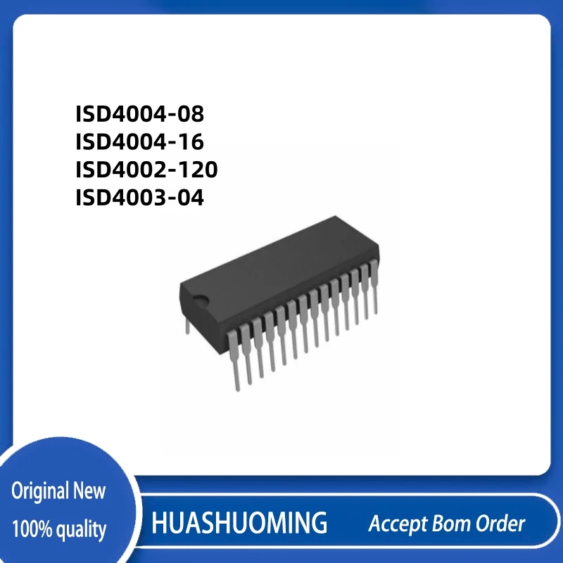 

5Pcs/Lot ISD4004-08 ISD4004-16 ISD4002-120 ISD4003-04 PY MPY MP DIP28
