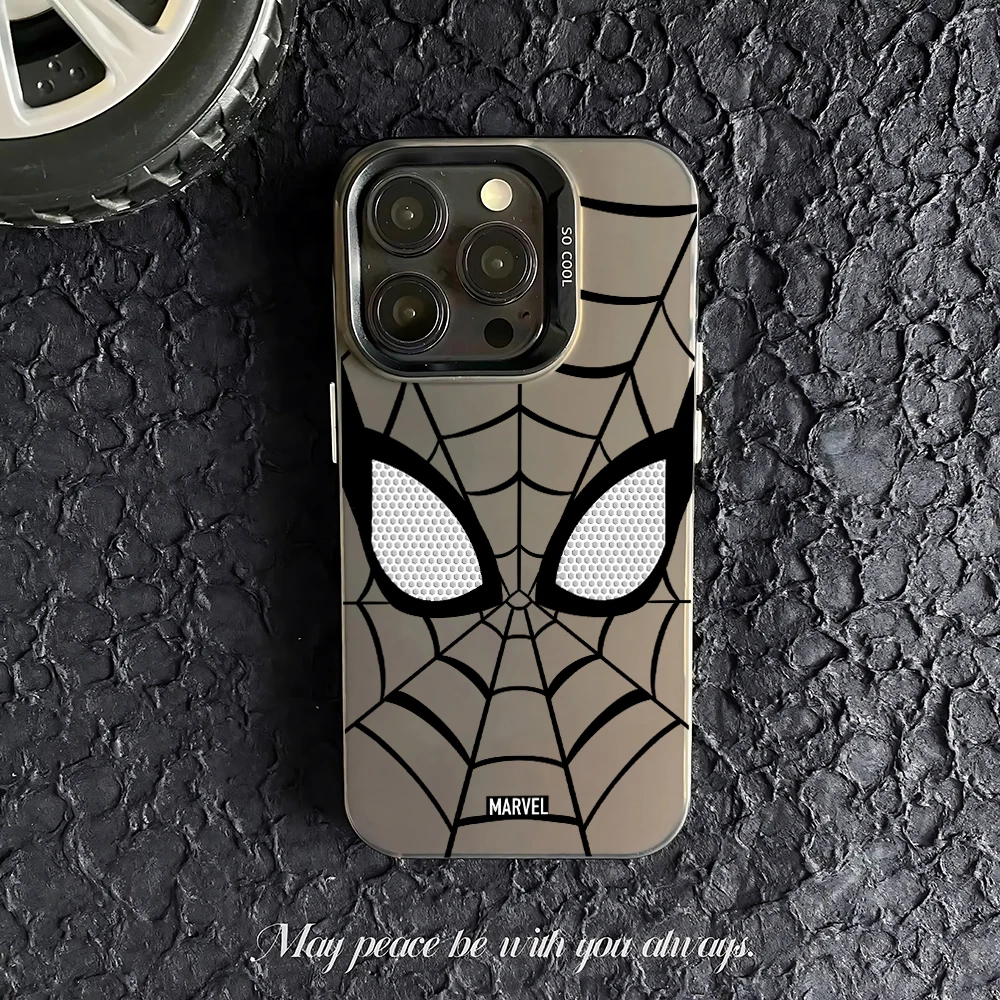 Coole S-SpiderS-Mans Masken Handyhülle für iPhone 17 17e 16e 16 15 14 13 12 11 mini Pro Max XR Air Plus – Sturzsichere, matte Rückseite