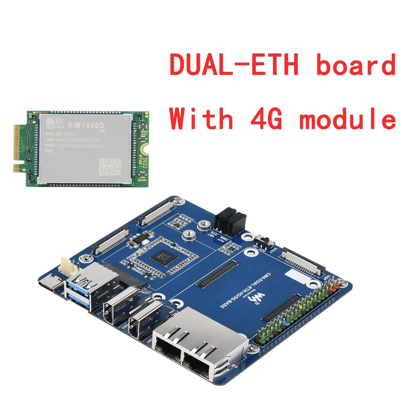 CM4 Expansion Board 4G LTE Ethernet USB HUB Starter Kit for RPI Raspberry Pi Compute Module 4  Lite eMMC Base Carrier Board