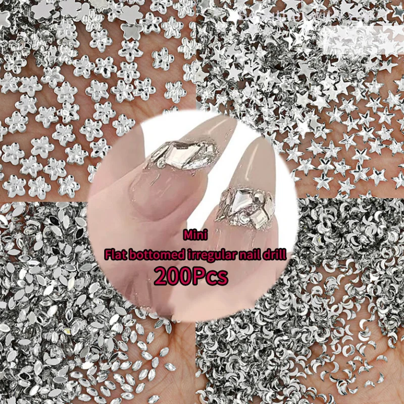 200 pezzi mini strass per unghie cristallo fondo piatto squisito fascino per unghie fai da te gemme abbaglianti punta per manicure decorazione per unghie 3D