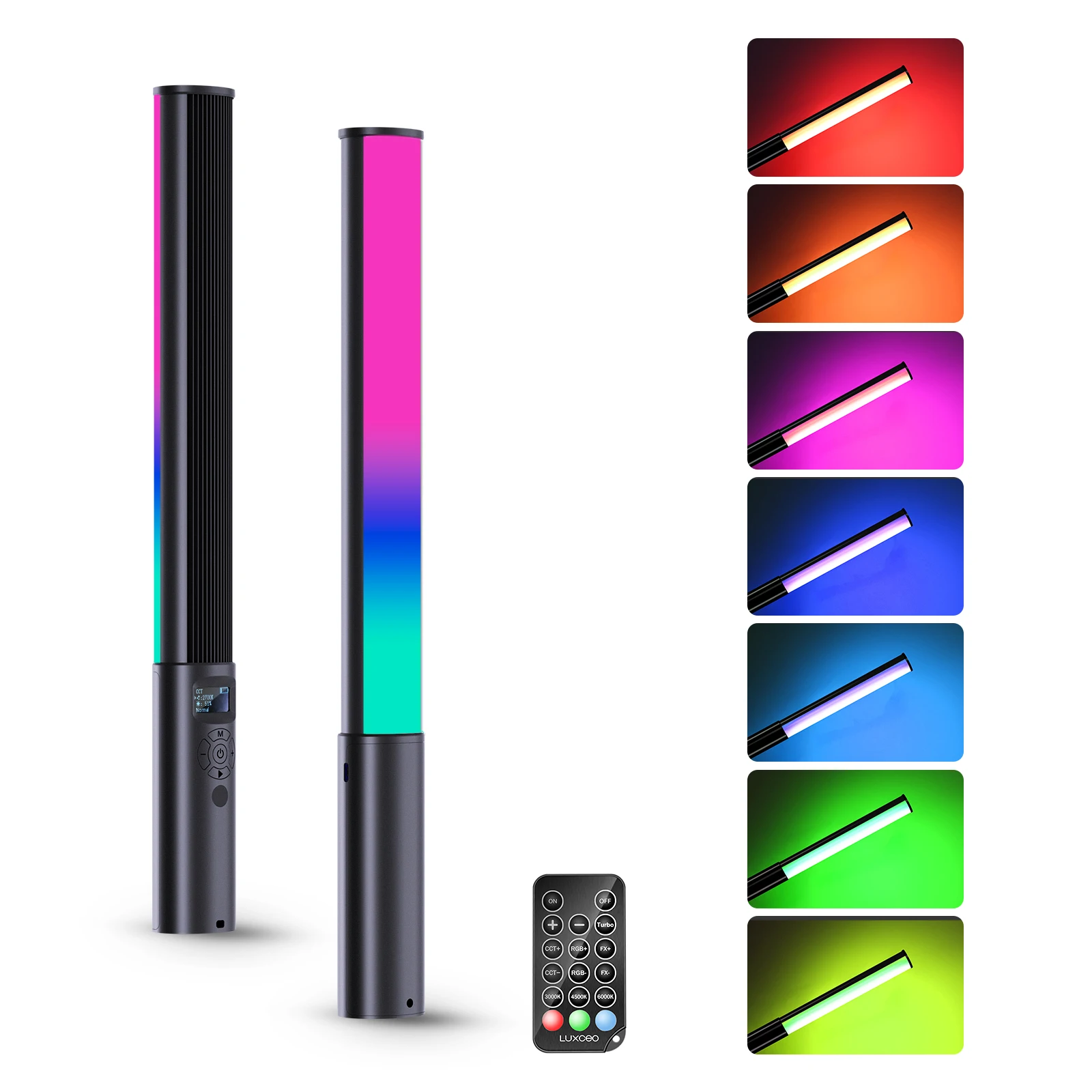 LUXCEO Palmare RGB Light Stick Bacchetta LED Illuminazione video Colorata CRI 95+ Lampada da studio fotografico P400S
