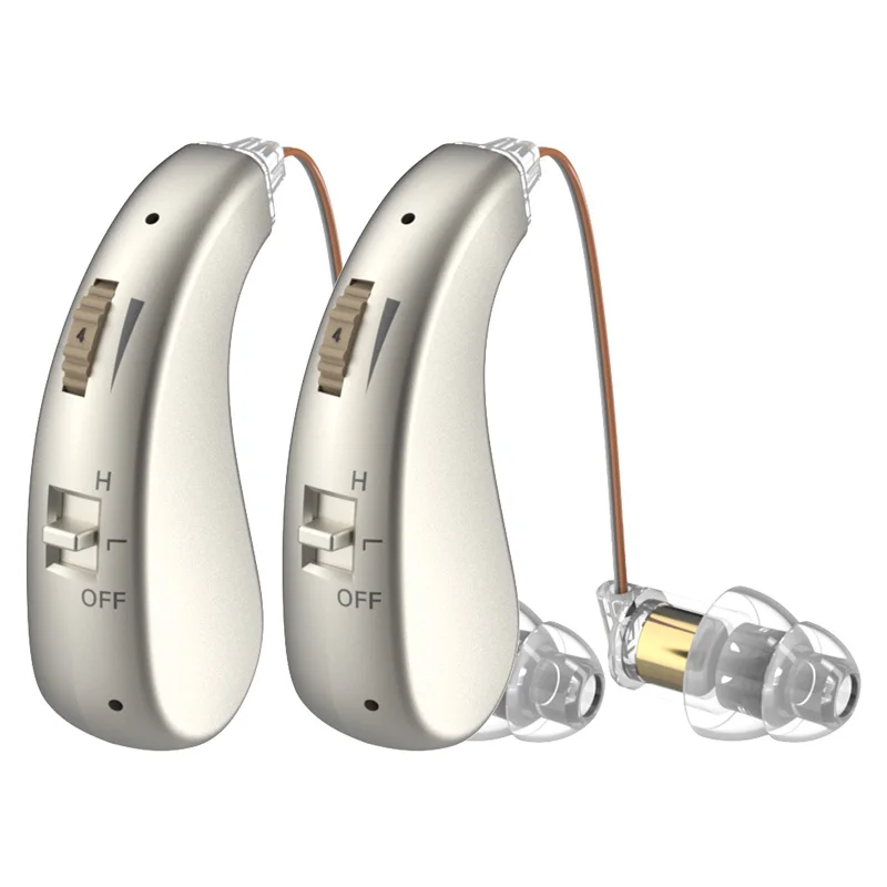 2 Set Mini Digital Hearing Aid fittings for Elderly Portable Sound Amplifier Rechargeable Adjustable Hearing Aid for Seniors