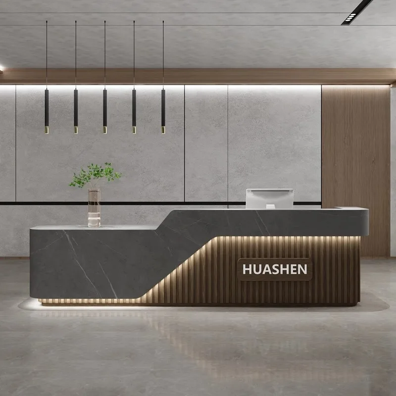 

Company front desk reception desk hotel modern Chinese style checkout page beauty salon bar training institution shop counter ta