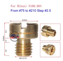 Size #75 to #120 M5*0.75 carburetor main Jet injectors Nozzle For Mikuni N100.604 CVK PE PZ PWK Carburetor