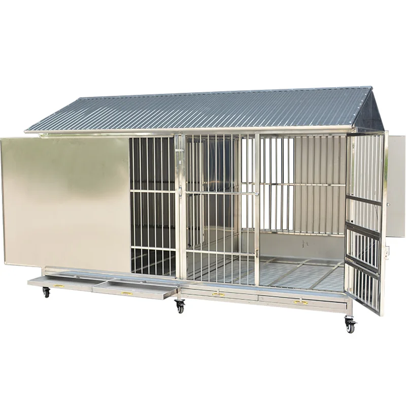 

Customized Daniel Stainless Steel Dog Cage Large Dog Outdoor Rainproof One Room One Living Room One Bathroom Kennel