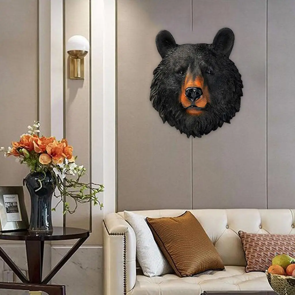 Creativity Resin Simulation Animal Animal Head Wall Mount Background Wall Wolf Lion Modern Home Decoration Hanging Decorations