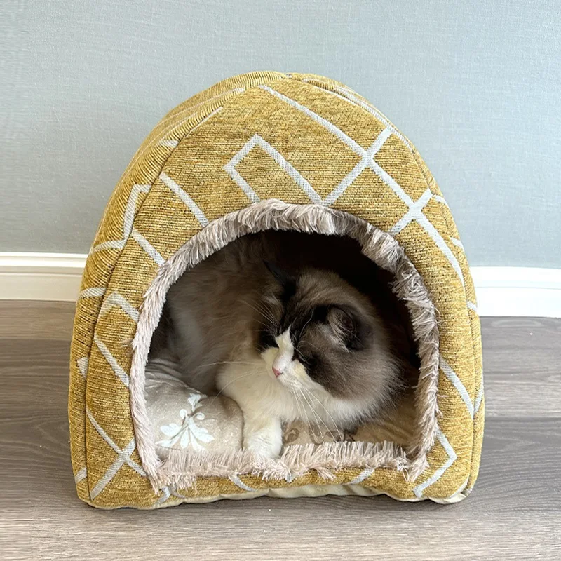 

Cat Nest Four Seasons Universal Closed Cat House Villa Shelter Thickened Warmth Nest Winter