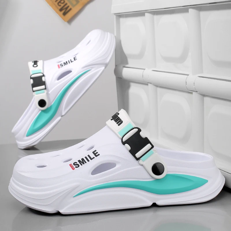 

Men's and Women's Summer Outdoor Non-Slip Anti-Odor Closed-Toe Slippers, Men's Outdoor Beach Thick-Soled Dual-Purpose Sandals