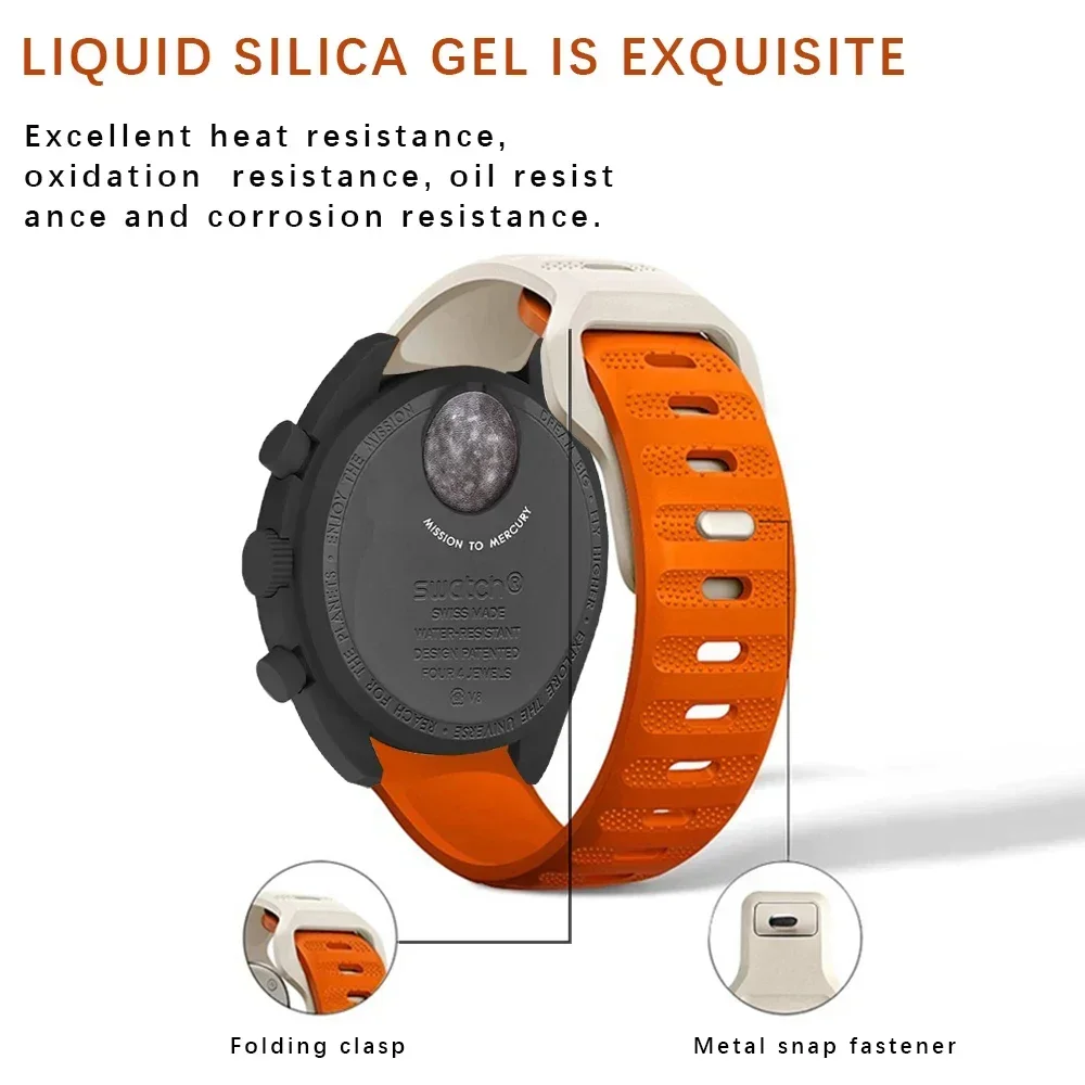 20mm Silicone Strap for Omega X Swatch Joint MoonSwatch Planet Band Quick Release Sport Bracelet for Samsung Galaxy Watch 5 4