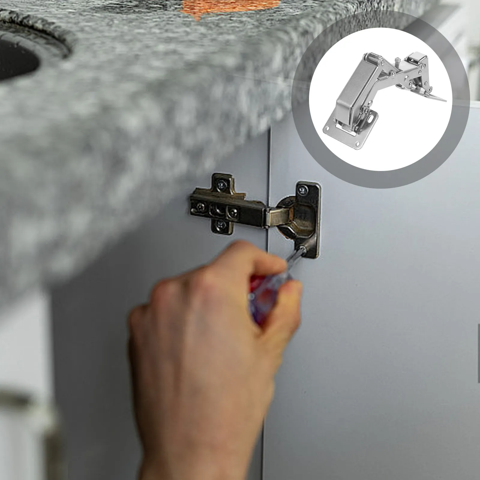 

Усиленная внутренняя дверная петля с демпфером на 170 градусов, плавная бесшумная работа, ограничитель для шкафа