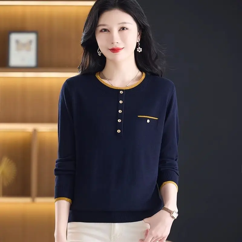 

Long-sleeved Sweaters for Women's Spring New Round Neck Thin Bottoming Jumpers
