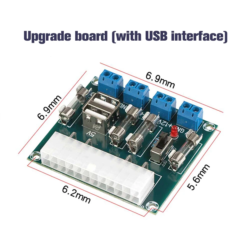 HU-M28W Desktop PC Power ATX Transfer Board Power Adapter Supply Test Module Power Supply Circuit Outlet Module