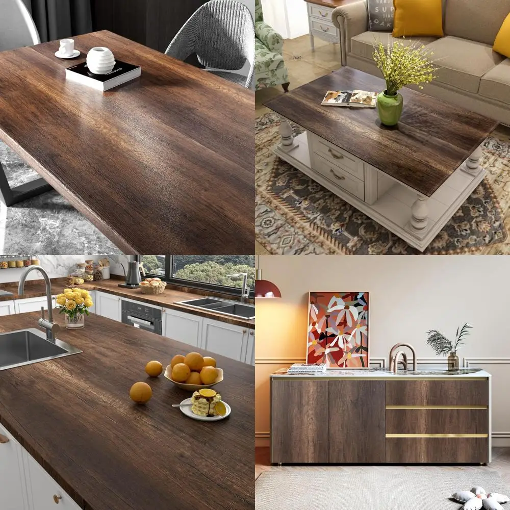 ورق اتصال كونترتوب قابل للتقشير واللصق مقاوم للماء من الخشب البني الريفي العتيق، مقاس 36 × 160 بوصة، لاصق للمطبخ والمنزل