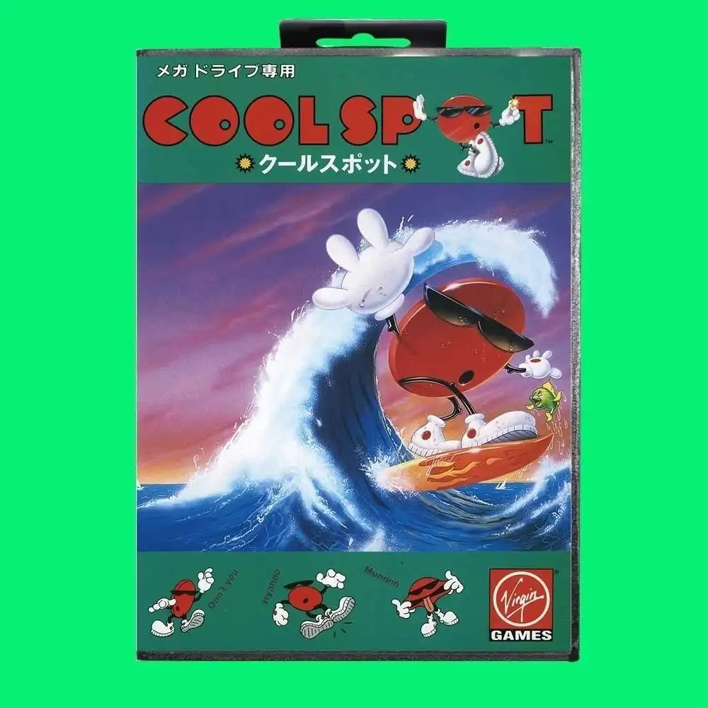 

Игровой картридж Cool Spot, 16-битная игровая карта MD с крышкой JP, розничная коробка для Sega Mega Drive