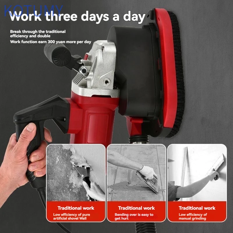 KOTUMY 220V Triple Head Floor Grinder Marble Granite Terrazzo Polishing Renovation Grinding Machine